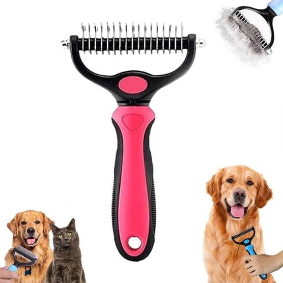 Pet Pro Grooming Tool, Dual Sided Pet Grooming Comb, Deshedding Brush Removes Tangles Knots,Dematting Comb for Dogs and Cats(1PCS)