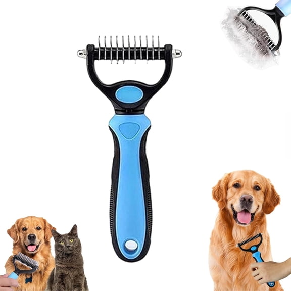Pet Pro Grooming Tool, Dual Sided Pet Grooming Comb, Deshedding Brush Removes Tangles Knots,Dematting Comb for Dogs and Cats(1PCS)