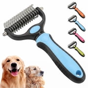 Pet Pro Tool Grooming, Dual Tooth Groom Pro for Dogs, Cat Deshedding Brush, Dog Rake Brush for Shedding, Cats Comb Undercoat Long Hair Knotter Remover, Double Teeth Coat Dual-Sided Professional Tools