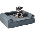 thumbnail image 1 of Pet Products Cooling Gel Memory Foam Dog Bed for Large Dogs w/ Removable Bolsters and Washable Cover, Gray, 1 of 9