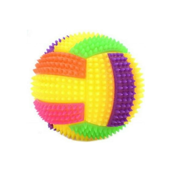 Pet Products Elastic Flash Light Squeaky Spike Ball Pet Dog Cat Molar Plastic Entertained Toy