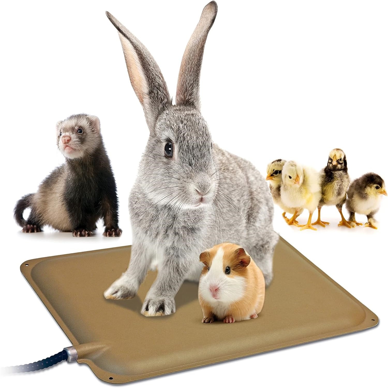 Pet Products Small Animal Outdoor Heated Pad, Waterproof, Chew Resistant, Safety Listed, Indoor Outdoor Heater Warming Pad for Cat Houses, Rabbit Hutches, or Chick Brooders