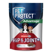 Pet Protect Dog Hip & Joint+ Supplement, Vet-Formulated Synovi G4, Chicken, 240 Soft Chews