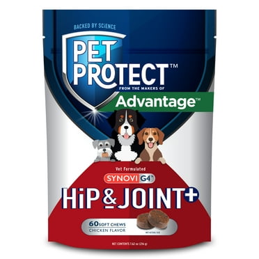 Pet Protect from the Makers of Advantage Vet-Formulated Hip & Joint+ Supplement for Dogs | 60 Chews
