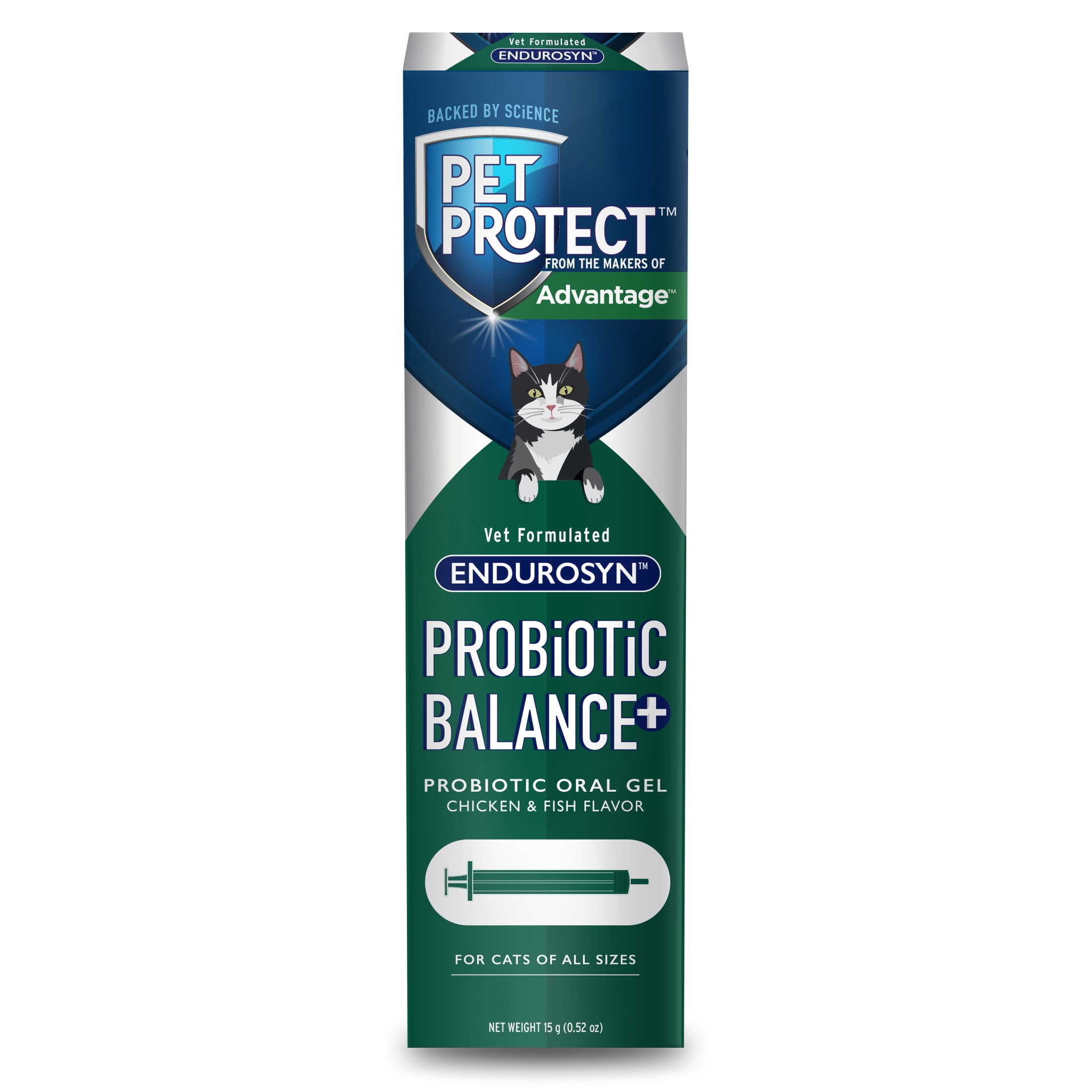 Pet Protect Cat Probiotic Balance+ Oral Gel, Vet-Formulated Endurosyn, Chicken & Fish, 15g