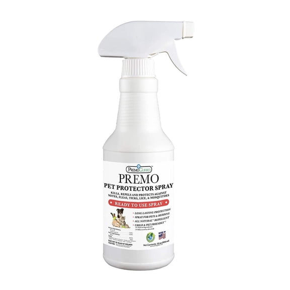 Premo Guard Pet Protector Spray 16 oz  Natural Plant-Based Flea, Tick, and Mite, Treatment for Dogs & Cats, Bedding, Crates, and Home