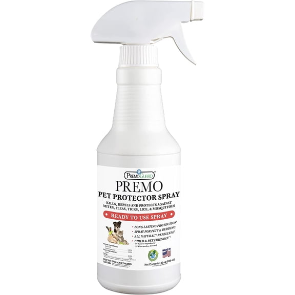 Pet Protector Spray - 16 oz - Kills Mites, Fleas, Ticks, & Mosquitoes - for Dogs, Cats, & Home - Natural Plant Based Oils for Control, Prevention & Treatment - Family Safe