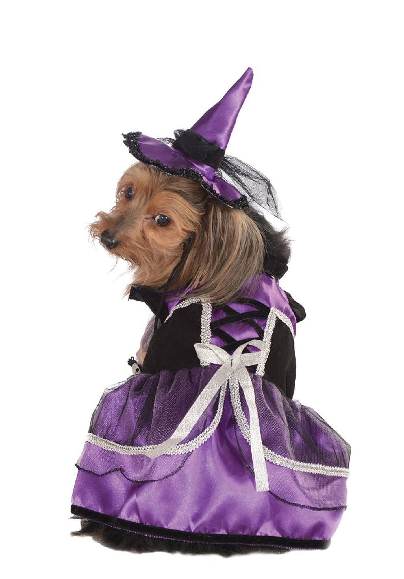 Purple Black Witch Warlock Dog Pet Costumes Size Medium 15"