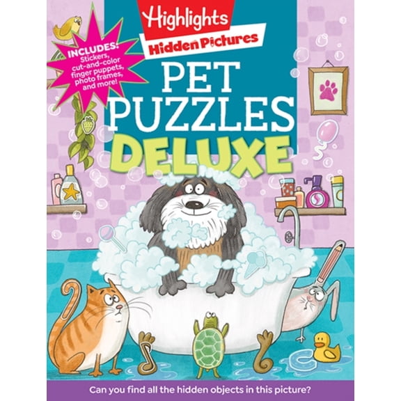 Pre-Owned Pet Puzzles Deluxe: 600+ Hidden Objects to Find, Animal Stickers for Kids, Dogs, Cats, Pets and More (Paperback) 1644729156 9781644729151