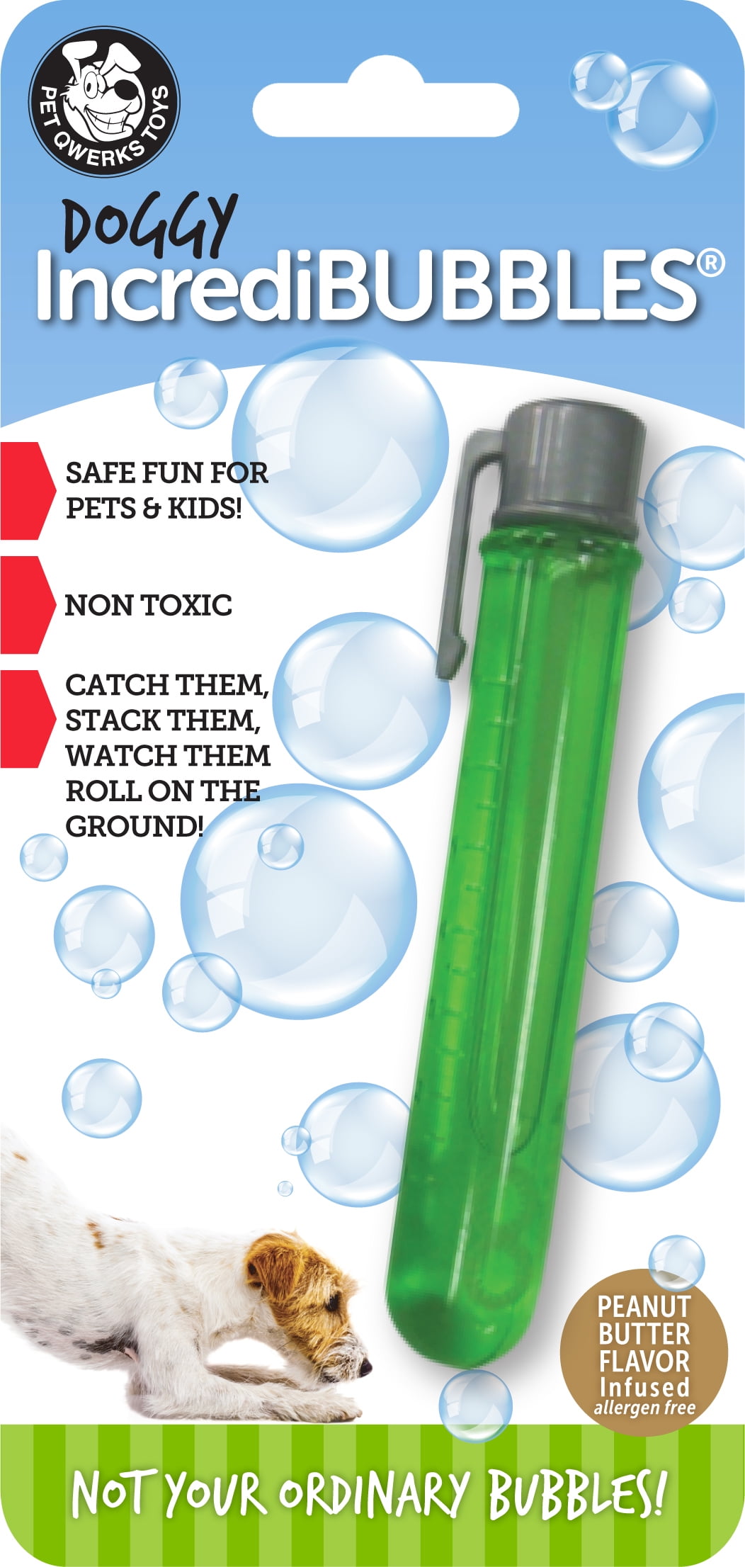 Pet Qwerks Doggie Incredibubbles Dog Toy, Peanut Butter Flavor