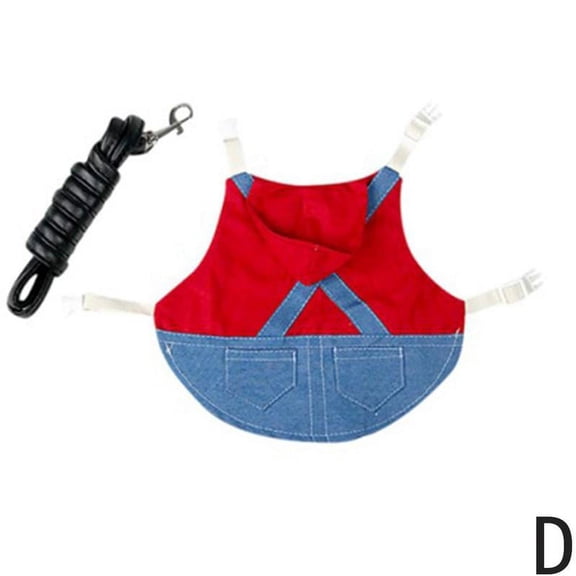 Pet Rabbit Clothes Denim Jacket Coat Small Animal Harness Vest With Leash Bag Hat Set For Ferret Rabbit Hamster Small Pet Supplies