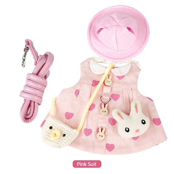 Pet Rabbit Clothes Dress Small Animal Harness Leash Vest Hat Set for Ferret Bunny Hamster Small Pet Supplies Rabbit Harness