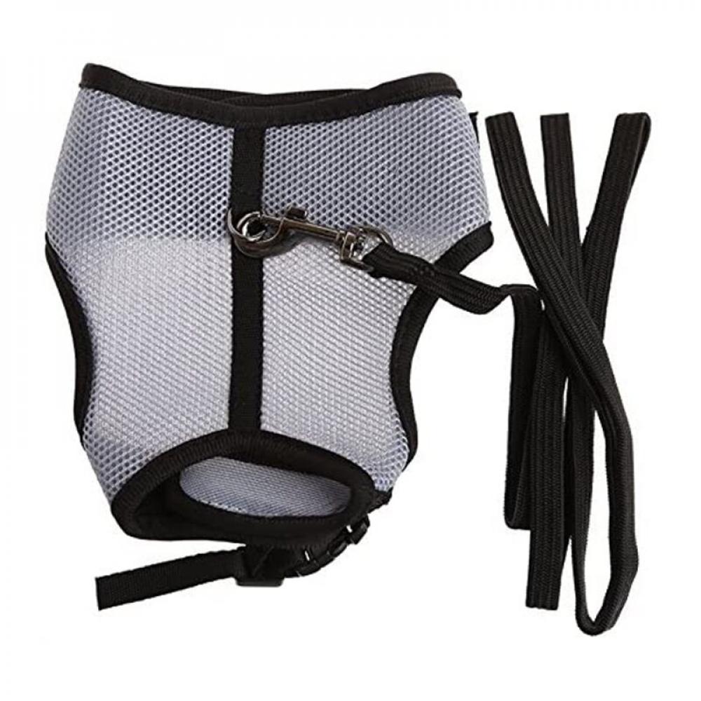 Pet Rabbit Harnesses Vest Leashes Set Soft Mesh Harness with Leash Small Animal Guinea Pig