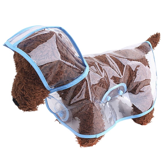 Pet Raincoat Dog Rain Poncho With Hat Small And Medium Dog Clothes Outdoor Rainproof Rain Gear Transparent Simple Style Easy To Put On And Take Off L