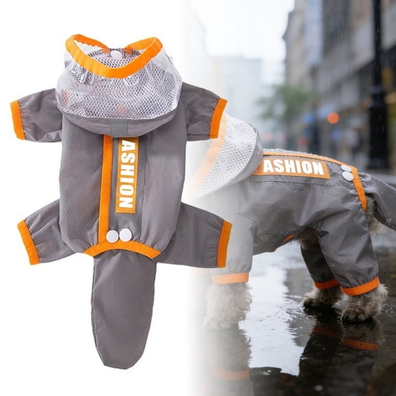 Pet Raincoat for Dogs Outdoor Coat with Bright Lightweight Polyester Quick-Drying Full Body Coverage for Playful Wet Weather