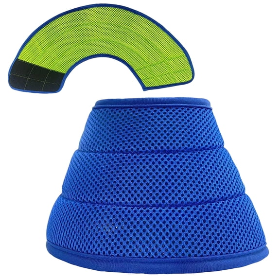 Pet Recovery Collar for Cats and Dogs, Anti-Lick and Anti-Bite Elizabethan Neck Ring, Comfortable Post-Surgery Protective Gear, Blue, Size S