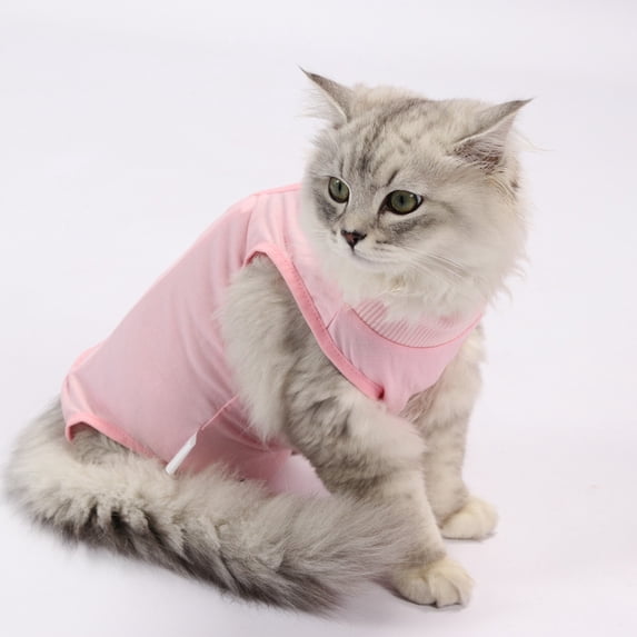 Pet Recovery Suit Cotton, Anti-Lick Post Surgery Bodysuit for Dogs Cats, E-Collar Alternative, Button Closure, L