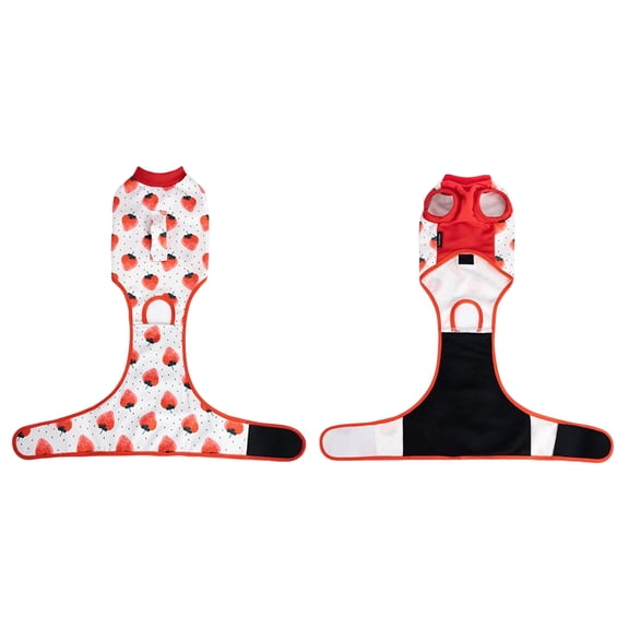 Pet Recovery Suit for After Surgery, Breathable Semi-Dull Polyester Recovery Shirt for Dogs and Cats to Prevent Licking, Red XS