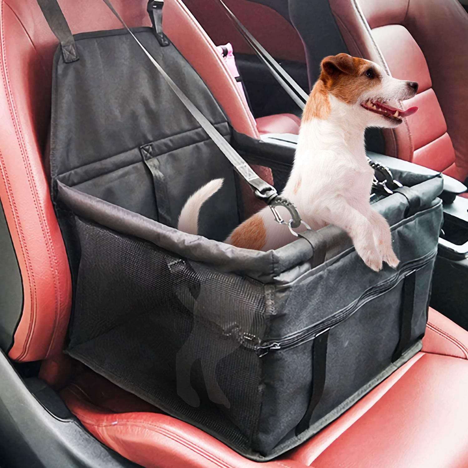 Pet Reinforce Car Booster Seat for Dog Cat, Portable, Foldable, Breathable Pet Car Seats with Safety Belt