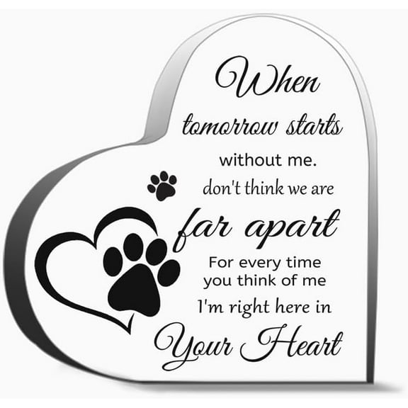 Pet Remembrance Gifts Dog Sympathy Gifts Pet Memorial Gifts Dog Memorial Plaques Bereavement Gifts A Unique Acrylic Heart Shaped Plaque Desk Decorations Present Gifts