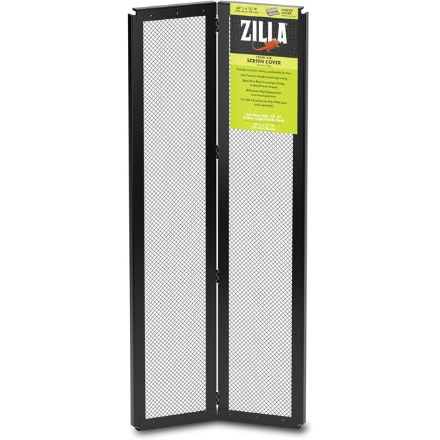 Pet Reptile Terrarium Air Screen Cover with Center Hinge 30" x 12