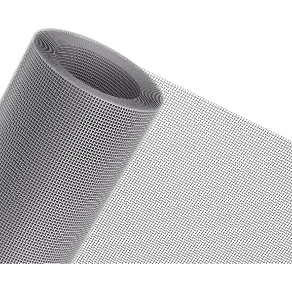 Pet-Resistant Screen Mesh (59×196"). Durable polyester, breathable. With repair tool, for windows, doors & patios, gray.