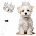 thumbnail image 1 of Pet Rhinestone King Crown Rhinestone Dog Crown with Adjustable Strap Party Costume Accessories Golden Queen Crowns for Small Dog Cats, 1 of 7