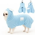thumbnail image 1 of Pet Robe For Dogs, Quick-Dry Absorbent Towel & Bath Robe, Blue, Xl1× Dog Bath Towel With Ears Design, Soft Plush Pet Drying Robe For After Bath Grooming, Dog Robe For Medium To, 1 of 7