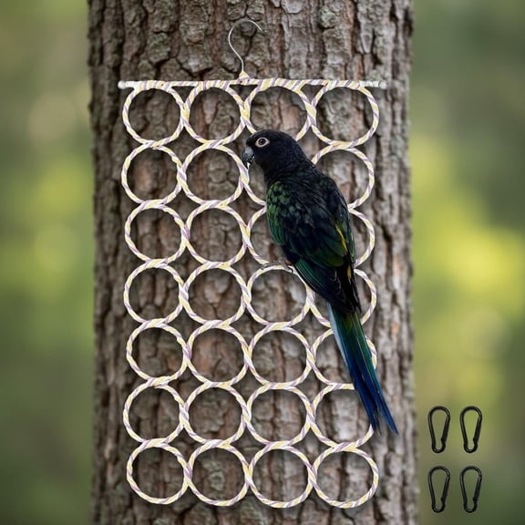 Pet Rope Toys, Rope Perch Climbing Net Ladder Hanging Hammock for Parrot, Rat, Hamster, Mouse, Ferret