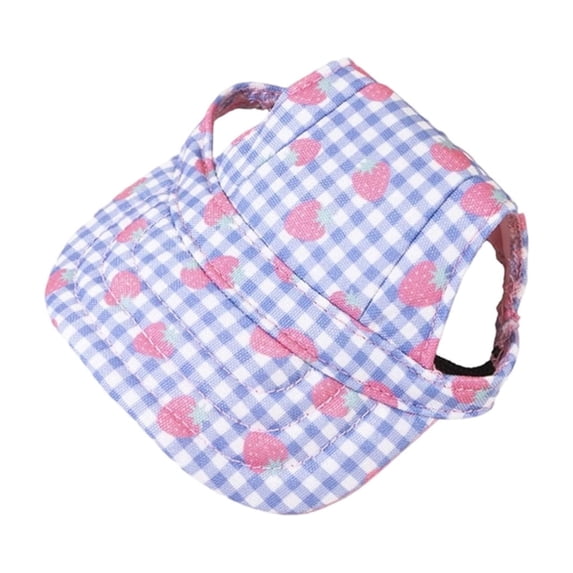 Pet Round Baseball Cap With Ear Holes, Adjustable Summer Sun Hat For Small Pets Outdoor Sun Protection