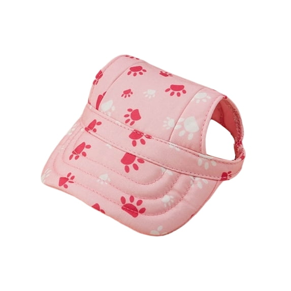 Pet Round Baseball Cap With Ear Holes, Adjustable Summer Sun Hat For Small Pets Outdoor Sun Protection
