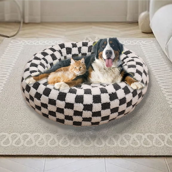 Pet Round Comfort Bed for All-Season Warm Resting and Sleeping Bed Suitable for Home Use 60cm Pet Bed and Resting Place, 60X60X20 cm, Color F
