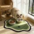 thumbnail image 1 of Pet Rug， Pet Feeding Mat, Quick Drying Absorbent Non-Slip Cat and Dog Bowl Mat, for Indoor Use, Green, 1 of 6