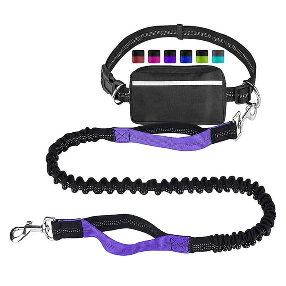 Pet Running Leash Reflective Sports Rope Set with Waist Bag for Dogs Outdoor Jogging Walking Training Exercise