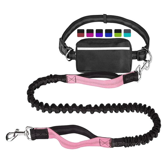 Pet Running Leash Reflective Sports Rope Set with Waist Bag for Dogs Outdoor Jogging Walking Training Exercise