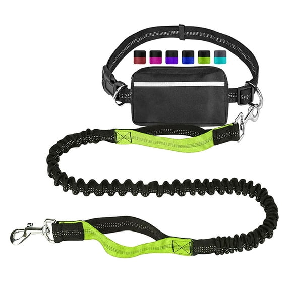 Pet Running Leash Reflective Sports Rope Set with Waist Bag for Dogs Outdoor Jogging Walking Training Exercise