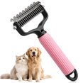 thumbnail image 1 of Pet Safe Dematting Comb, Deshedding Dog Brush Cat Dematting Tool, Double-Sided Undercoat Rake for Dogs & Cats, Pet Grooming Rakes Dog Grooming Brush for Shedding,Pink-17 Tooth, 1 of 10