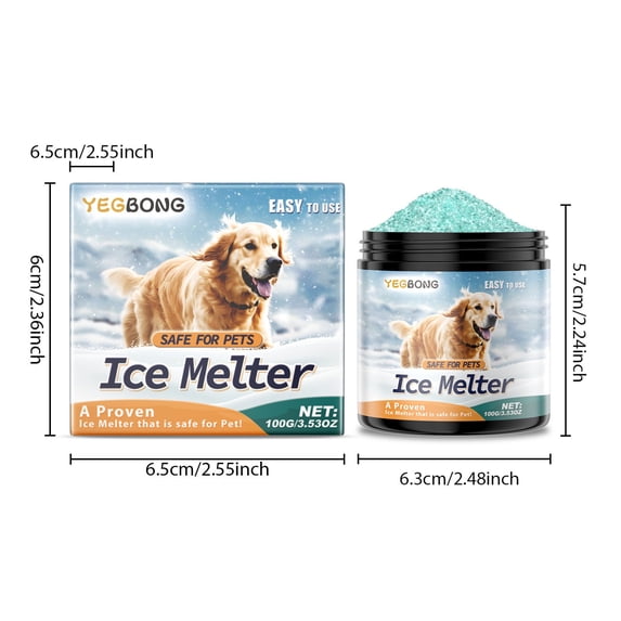 Pet Safe Ice Melt 3.53oz, Salt and Chloride Free Ice Melter with Traction Agent, Paw Safe & Dog Safe Ice Melt for Driveway, Winter Snow Melt Salt Alternative