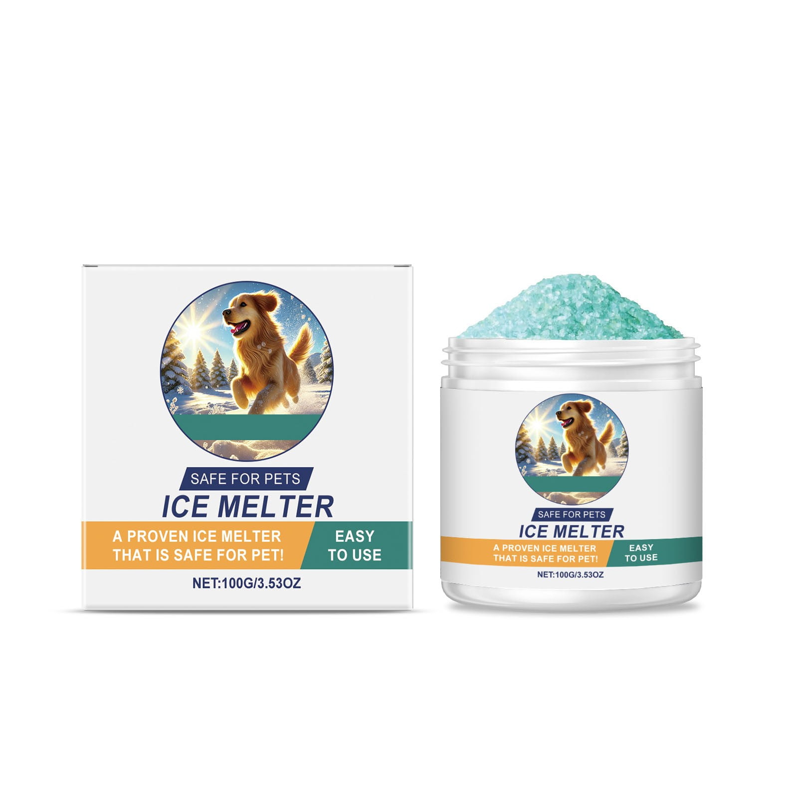 Pet Safe Ice Melt Safe for Concrete - Snow Salt Ice Melt Pet Friendly, Salt for Snow and Ice Removal, Premium Snow Melter, Sidewalk Salt, Driveway Salt, Snow Melt is Effective Up to -15