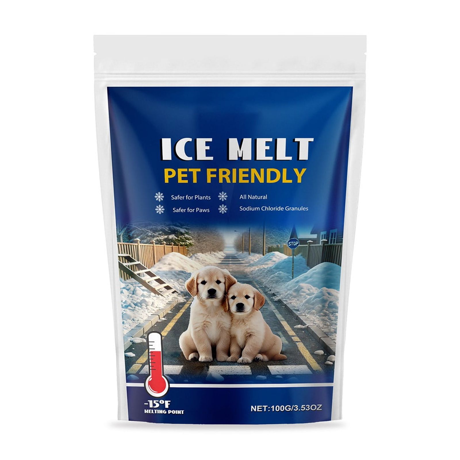 Pet-Safe Ice Melt, Fast-Acting Snow Melter for Driveways & Sidewalks, Non-Toxic Pet-Friendly Formula, Environmentally Safe Deicer with No Harmful Chemicals, Winter Ice Melting Salt for Home