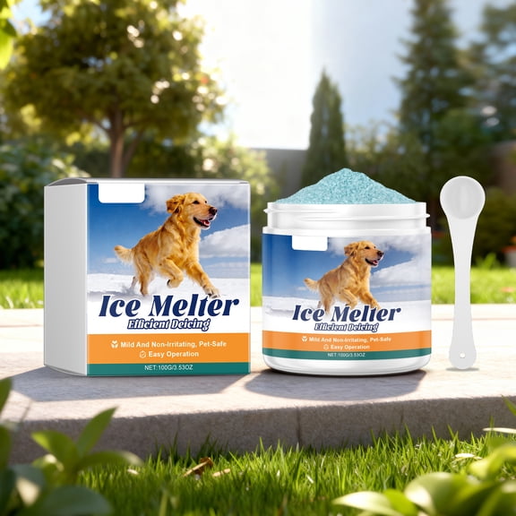 Pet Safe Ice Melt Safe for Concrete, Ice Melter for Car, 100g Driveway Ice Melter, De-Icing Snow-Melting Agent for Patios, Driveways Home