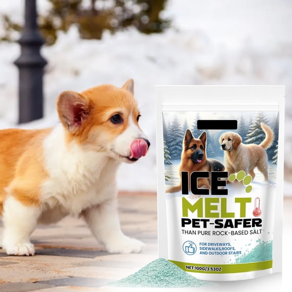 Pet Safe Ice Melting Salt, Premium Snow Melter For Concrete, 100G (1Pc) - Efficient Ice Melting Agent For Pet-Friendly Winter Safety