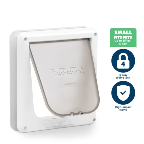 PetSafe Interior Cat Door: 4-Way Locking, Indoor Pet Door Flap - Tinted Privacy Door for Cat Litter Box or Pet Feeder, Built-In Door Lock, Durable Door Frame, DIY Easy Install, Hardware Kit Included