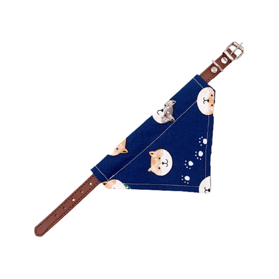 Pet Saliva Towel Bib, Adjustable Cotton Triangle Pet Dog Cat Neckerchief with a collar for Daily Wear 1PC