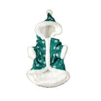 Pet Santa Claus Dog Hoodie Christmas Outfit for Dogs Soft Velvet Winter Sweater Xmas Holiday Clothes - XL (Green)