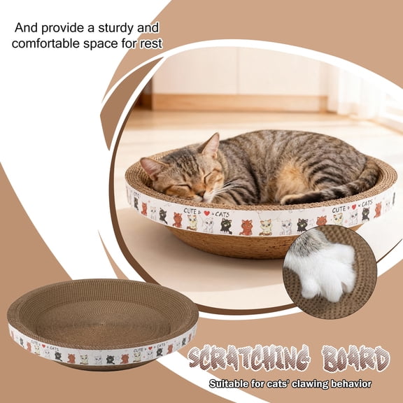 Pet Scratching Post,12*3.15in Round Scraper, Suitable For Cats To Sharpen Their Claws And Provides A Sturdy And Comfortable Resting Space.
