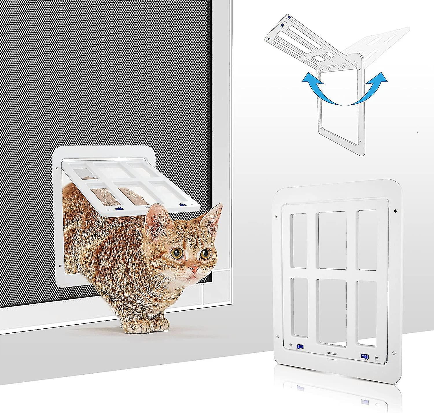 Pet Screen Door Dog Cat Door With Flap,lockable Pet Screen Door For Window, Storm Door