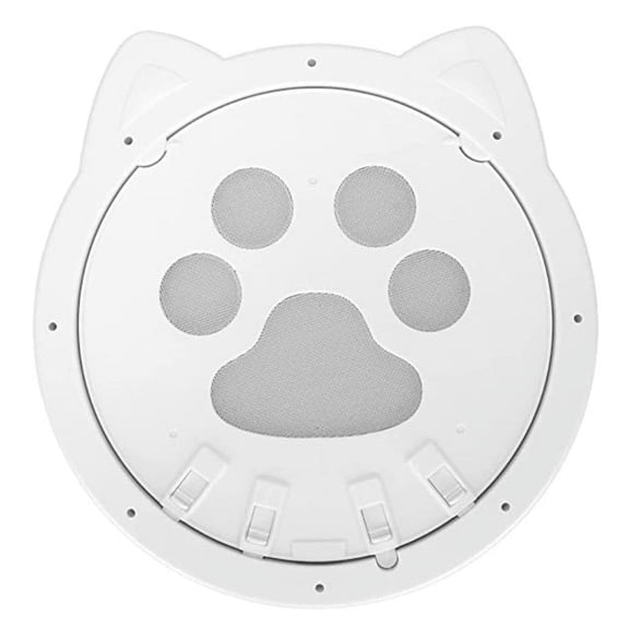 Pet Screen Door Insert – Lockable Cat & Small Dog Door for Existing Screen Doors, Easy-Install Plastic Flap (10.24" x 8.66", Black/White)