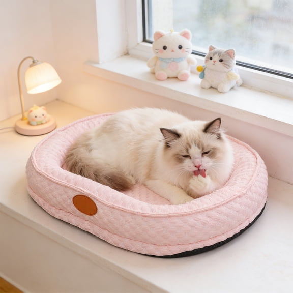 Pet Seat Cushion Cat Dog Bed Soft Cotton Filling Removable Washable Sofa Mat Lounge Bed for Small Pets Home Crate Car Travel Nap Support Cozy Rest Space Plush Sleeping Pad Bedroom Couch Nap Lounger