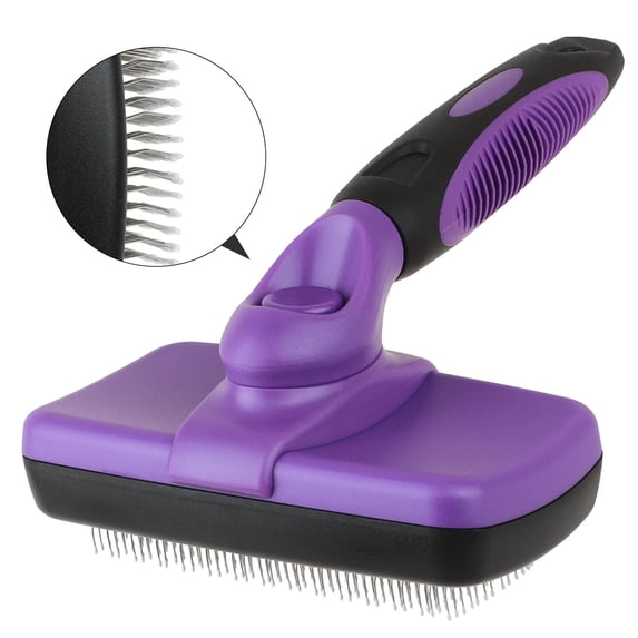 Pet Self Cleaning Slicker Brush, Shedding and Grooming Tool for Pets, for Large Medium Small Sensitive Long or Short Hair Dogs, Cats